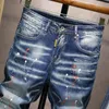 Männer Jeans 2023 Sommer Denim Shorts Männliche Männer Farbe Druck Harem Herren Jogger Knöchel Welle Elastizität Geeignete Hosen Naom22