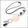 Pendant Necklaces Personalized Sile Beads Disc Necklace Keychain Teacher Nurse Id Card Breakaway Lanyard 52C3 Drop Delivery Jewelry P Dh4Dj