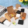 Emballage cadeau 10 pièces/ensemble 9 tailles boîtes en papier Kraft stockage de bonbons emballage en carton sacs emballage de gâteau mariage événement fête maison fournitures1