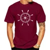 T-shirt da uomo T-shirt in cotone Oldschool Nauticall Wheel I - Tattoo Boat Ship Sailing Anchor Star Sailor Summer Men Manica corta