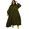 Robes grande taille femmes grande taille cheville décontracté robe mince automne hiver robe de soirée mode couleur unie robes de soirée 230207