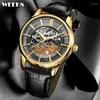 Wristwatches Men Automatic Watches Luxury Skeleton Mechanical Man Watch Transparent Hollow Dial Waterproof Male Reloj Clock Relogio Masculin