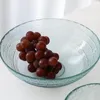 Plates Large Salad Bowl Fruit Tray Environmental Protection Vintage Blue Anti-slip Glass Plate