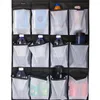 Boîtes de rangement au-dessus de la porte, organisateur de chaussures, support suspendu transparent, sac de placard en tissu, 24 grandes poches en filet Sh