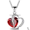 Collane con pendente all'ingrosso Mamma Collana per la festa della mamma Rosa a forma di cuore Zircone Lettera Madre Clavicola Catena Regalo Gioielli Goccia Dhgarden Dh7Wy