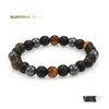 Kralen strengen 8 mm handgemaakte vlecht kralen armband voor mannen modeontwerper natuursteen chakra yoga energie elastische sieraden cadeau dr. Dhbpf