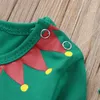 衣料品セット生まれの男の子ロンパークリスマス衣装女の子ストライププリント長袖1st Xmasジャンプスーツ幼児3PCS