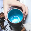 Vinglasskivor kinglang 1st keramik japansk is knäckt tekopp blå kaffekopp dricka hand retro rak kropp hushåll