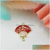 Charms 20Pcs Classics Enamel Handheld Fan Pendants Fit Earring Hair Jewelry Diy Bracelet Accessories Drop Delivery Findings Component Dhnal