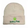 Berets Four Clover Lucky Thee Embroidery Beanies Hat Man Woman Fashion Couples Winter Cap Knit Outdoor Ski Warm Hats 2023