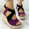 Sandaler 2023 Fashion Summer Fish Mouth Women's Platform High Heel Wedge Höjd Ökning Öppnade Toe Bekväma skor