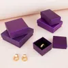 Present Wrap Purple Gift Packaging Jewelry Storage Ring Necklace Box Rectangular Sponge Fode Carton 0207