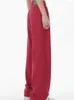 女子ジーンズKalevest Y2K Trashy Red Korean Fashion Women Pants Bright Denim Wide Leg Rave衣装2023