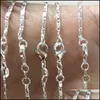 Kedjor 10st pl￤terade sier kakel halsband 2mm kvinnor figaro l￤nk halsband 163041 Q2 droppleverans smycken h￤ngen dhnex