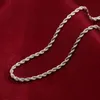 2 mm 925 Sterling Silver Twist Chain Fashion Necklace 16 18 20 22 24 26 28 30 inch dames