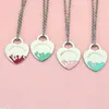 collier bijoux de créateur colliers lien bijoux de luxe pendentif coeur personnalisé amour pendentifs femmes femmes acier inoxydable Saint Valentin T lettre collier chaîne