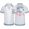 Casablanca Shirt Shirts Men Casual Beach Short Sleeve Print Button Lapel Slim Fit High Quality Blouses Us Size M-3xl 8IT6