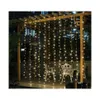 LED -snaren x 300 LEDS US110V EU220V Kerstslingslangslingslichten Fairy Xmas Party Garden Bruiloft Decoratie Gordijn Druppel Dhevg Dhevg