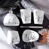 Bath Accessory Set Marble Ceramics Bathroom Decoration Toilet Accessories Soap Dispenser Toothbrush Holder Houses Useful Products