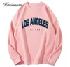 Sweats à capuche pour hommes Sweatshirts Hirsionsan Haute Qualité Imprimer Sweat Femmes Lettre Graphique À Manches Longues Dames Streetwear Pull Chaud Filles Vêtements 230206