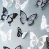 Wall Stickers Multicolor 3D Crystal Butterfly Black And White Butterflies For Home Kids Room Decals Refrigerator