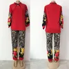 Abbigliamento etnico Set da 2 pezzi Dashiki Tradizionale africano Due set da donna Abiti con stampa leopardata Top Pantaloni Vestiti 2023