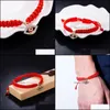 Bracelets à breloques Bracelet à cordes rouges Evil Eye Of Fate Bonne chance Amet Protection Drop Delivery Jewelry Dhumt