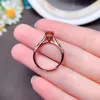 Cluster Ringe 1ct Wassermelone Roter Moissanit Edelstein Ring für Frauen Schmuck Verlobung Hochzeit 925 Silber Geburtstagsgeschenk Liebe