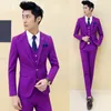 Men's Suits Multi Color Men's Costume Homme Mens Terno Vestidos De Festa Man Suit Wine Red Slim Fit (jacket Pants Vest Tie