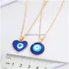 Pendentif Colliers Vente Devils Eye Bleu Personnalité Mauvais Yeux Or Collier Collé En Gros Drop Delivery Bijoux Pendentifs Dhgarden Dh1Hm