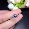 Clusterringen Natural Blue Sapphire Gem Elegant Circle Twist Ring S925 Silver Gemstone Damesfeest Gift Fine Jewelry