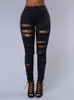 Women's Jeans Spring Summer Elastic Trousers Black and White Ripped Fashion Sexy Skinny Denim Pencil Pants S 3XL Drop 230206