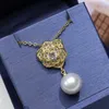 Chains Fuguihua Freshwater Pearl Pendant Female 11-12mm Large Grain Round Necklace Chain