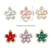 Charms Micro Pave Flower Pendant för smycken som gör lyxiga körsbärshörningar Diy Clear Rhinestone Halsband Drop Leverans Fynd C DHGP4