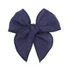 Hair Accessories 4'' Fable Bow Clips For Baby Girls Linen Bows Alligator Infants Toddler Kids Hairgrips