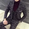 Mens Suits Blazers JacketsVestpants Men Plaid Business Blazersale