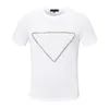 Erkek Tişörtler Aşağı Üçgen Etiketi İlkbahar ve Yaz Kısa Kollu Göğüs Mektubu Baskılı Yuvarlak Boyun T-Shirt Çok yönlü gevşek rahat yarım kol