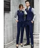 Men's Vests Men & Women Vest For Business Wear Wine Beige Serge High Quality Waistcoat Unisex Career Uniform Pant Suit 2 Pieces Set