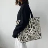 Evening Bags Canvas Shoulder Tote Bag For Women 2023 Cotton Cloth Shopper Ladies Handbags Eco Reusable Shopping Fabric Beach