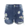 Damskie dżinsy letnie dżinsowe szorty moda wydrukowana luźne, swobodne spodnie uliczne chłopaka 230206