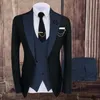 Herrenanzüge Blazer Smoking Hochzeitskleid Für Männer Jacke Weste Hose 3 Stücke Homme Kostüm Slim Fit Einreiher Anzug Männliche Mode Party Blaz