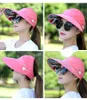 Chapeaux à large bord SimpleWomen Summer Sun Pearl Packable Visor Hat Avec Big Heads Girls Beach Protection UV Femme CapWide Davi22