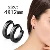 Hoop Earrings Selling Fashion Men And Women Punk Barbell Gothic Stainless Steel Perforated Black Special-shaped Jewelry