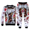 Survêtements pour hommes ensemble de vêtements de mode sweats à capuche pantalons survêtements 2 pièces cartes de poker drôles costumes imprimés King sportwear hiphop S XXL R2400 230206