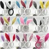 Adult Kids Cute birthday Rabbit Ear Headband Prop Plush Hairband Dress Costume Bunny Ear Hairband Party Decorations For Home Hair Accessories GC1891