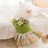 Dog Apparel Exquisite Pet Padded Plaid Bow Tie JK Skirt Playful Cute Cat Puppy Dress Fashion Comfortable Clothes Accessories