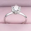 Bagues de cluster COSYA Femme 2 Real D Couleur Moissanite Engagement 925 Sterling Silver Shinning Classic Fashion Fine Jewelry