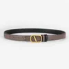 Women Designer Belt Classic Vintage Letter V Smooth Buckle Belt Width 2.3cm Black Fashion Casual Belts Wholesale