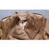 女性の革のフェイクジャケット春秋の女性服2023女性コートのための韓国爆撃機ジャケット