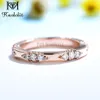 Wedding Rings Kuololit Knife Edge 585 14K 10K Rose Gold Ring for Women Lacie Matching Band Engagement Promise Arrival 230206